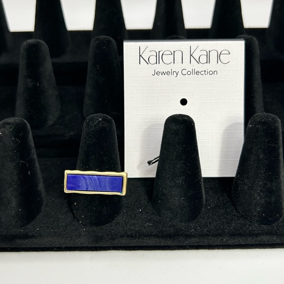 NWT Karen Kane Lapis & Gold Ring - Picture 13 of 14